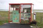 The memorable bus stop at Balta Sound